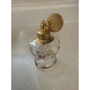 Vintage Hand painted Floral Perfume Atomizer Bottle